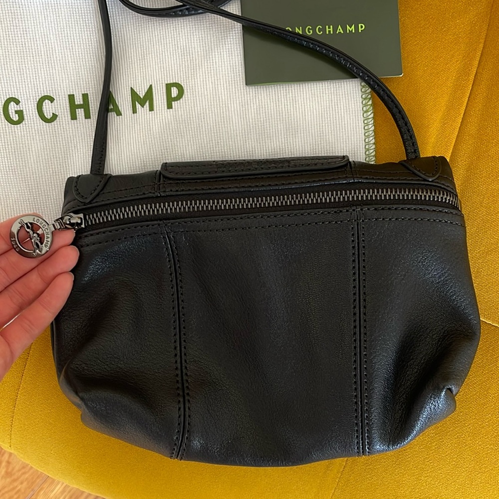 Longchamp Black Mini Leather Crossbody Purse - Picture 3 of 7